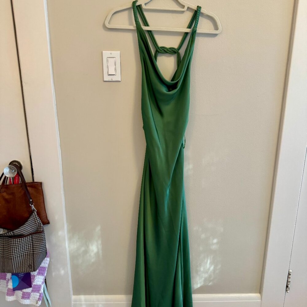 Green Satin Dress